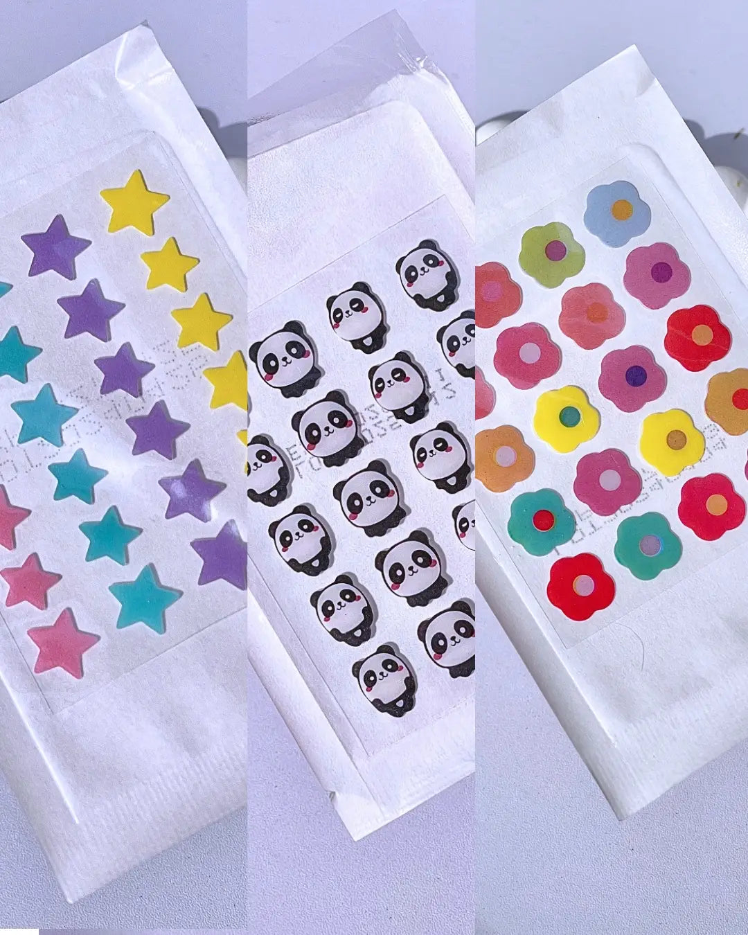 star, panda and flower Patch