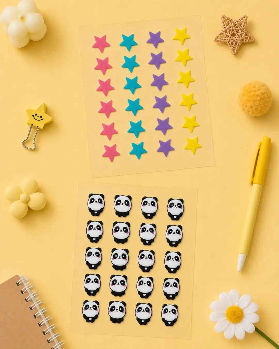 star patch and panda patch combo