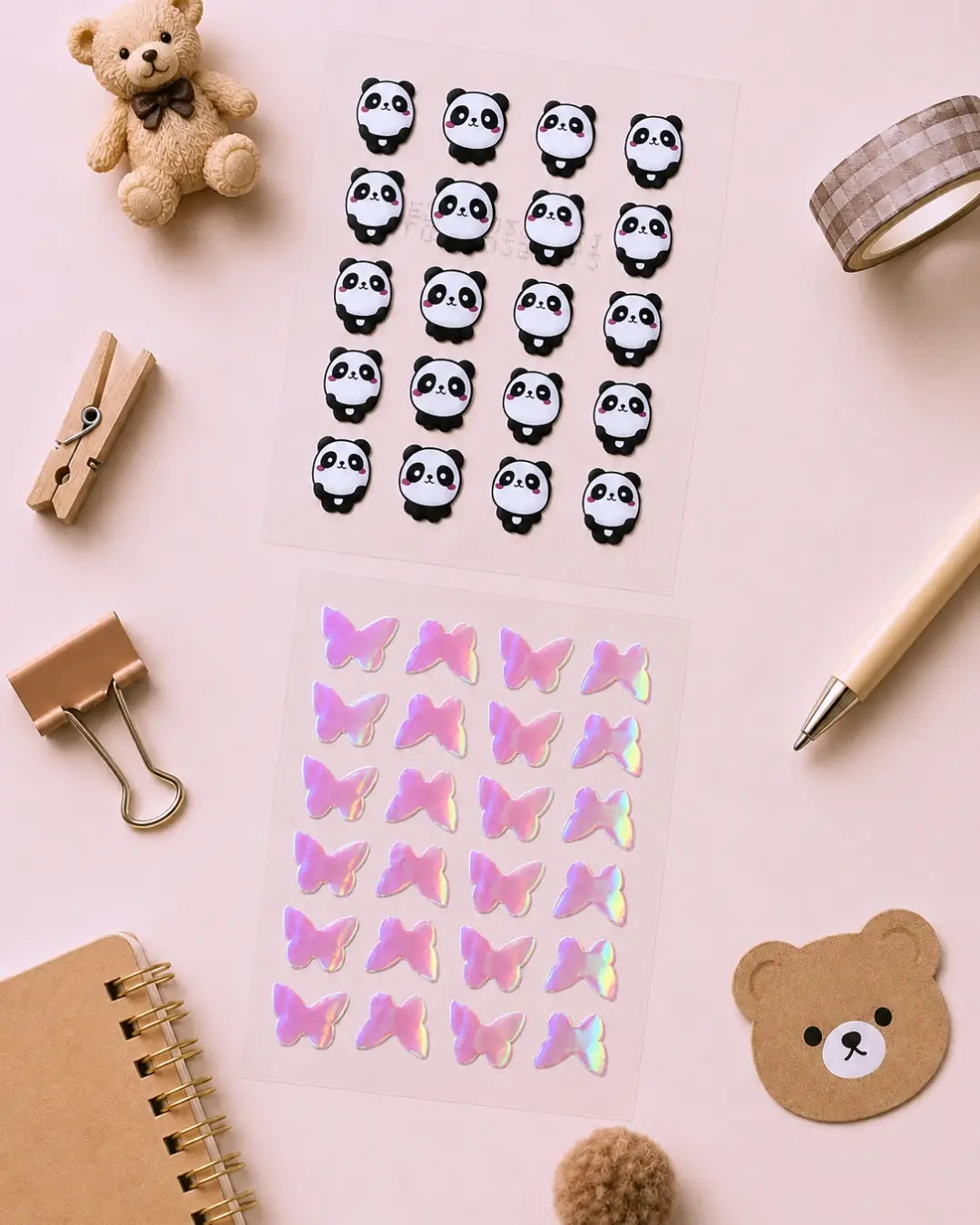 panda patch and butterfly patch combo