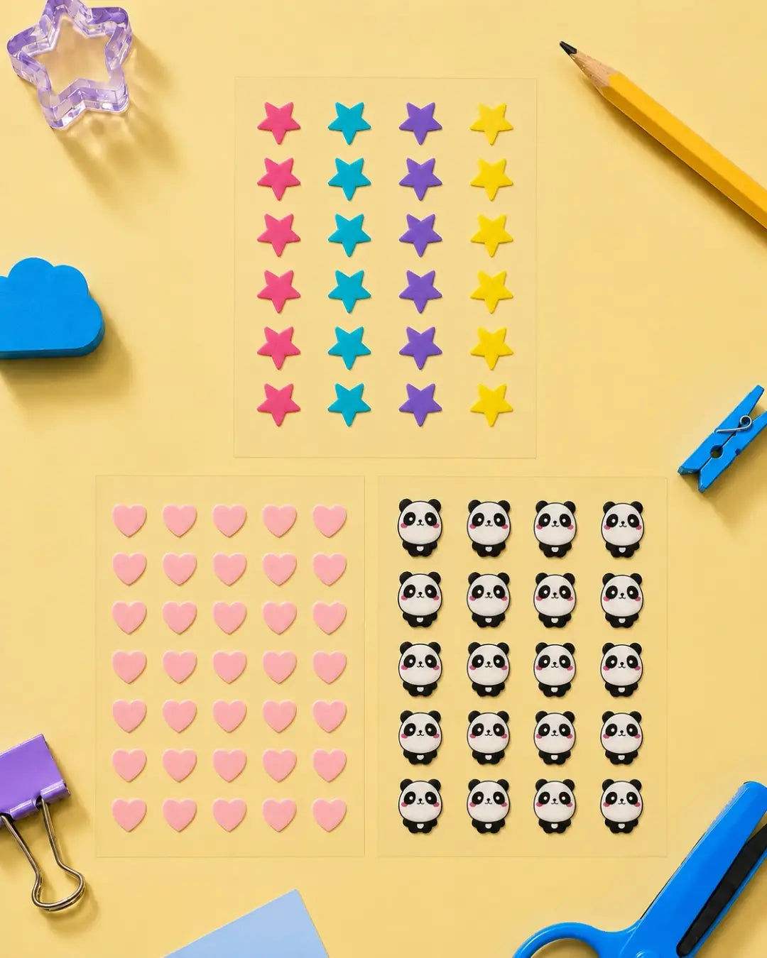 star, love and panda Patch