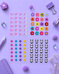 star, panda, butterfly, flower Patch combo
