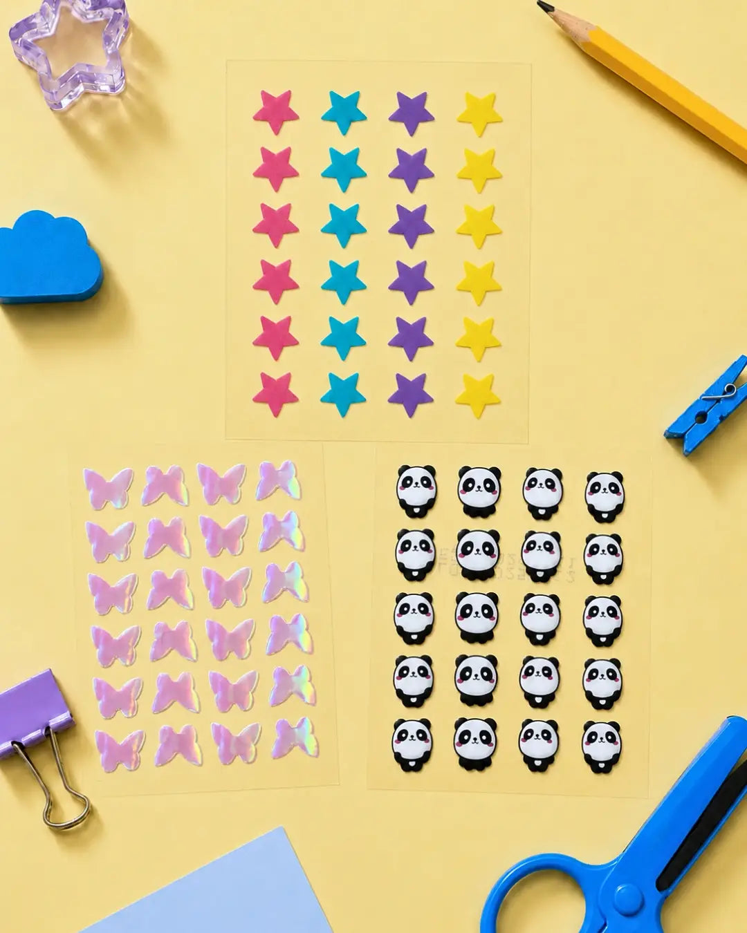 star, panda and butterfly Patch