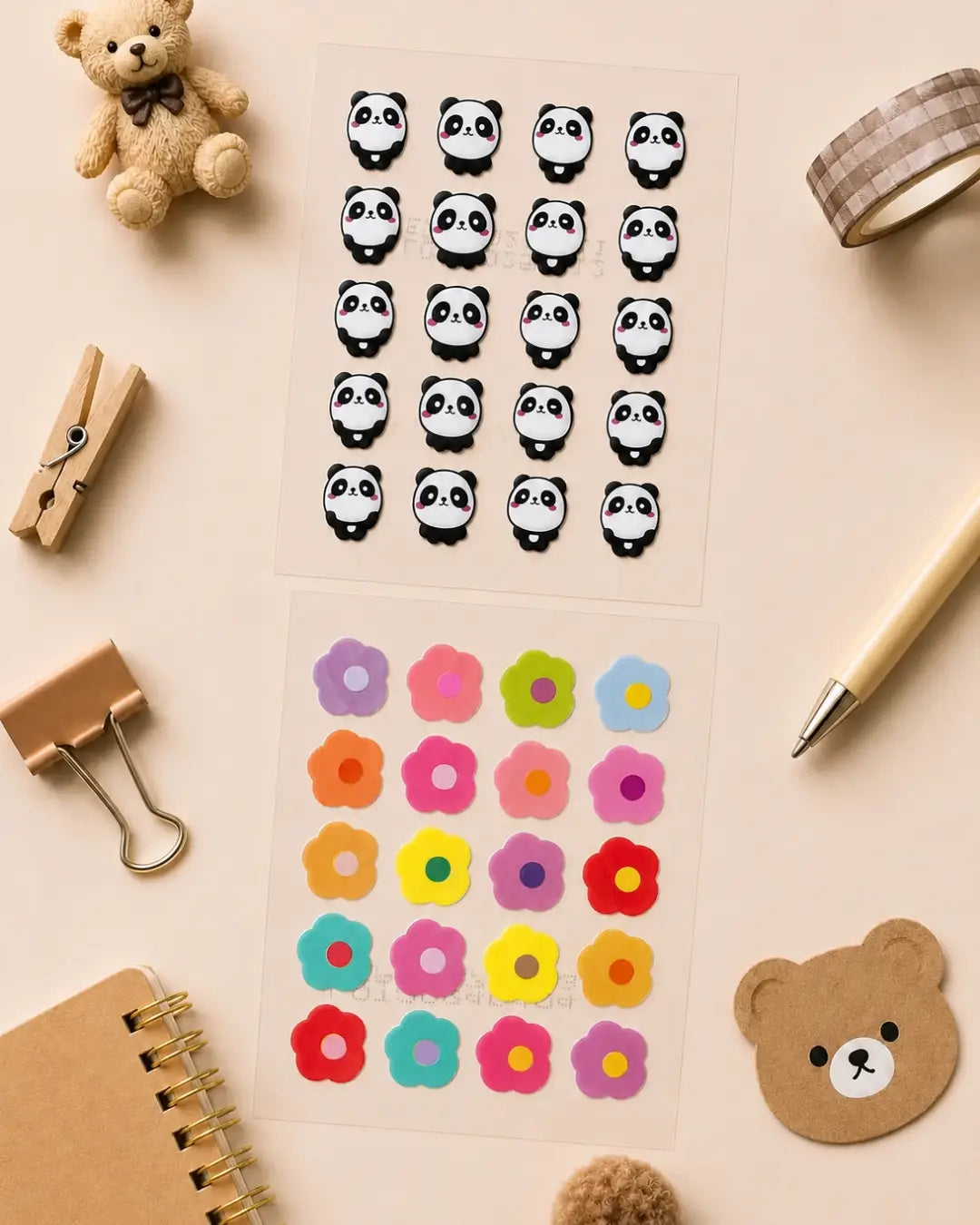 panda patch and flower patch combo