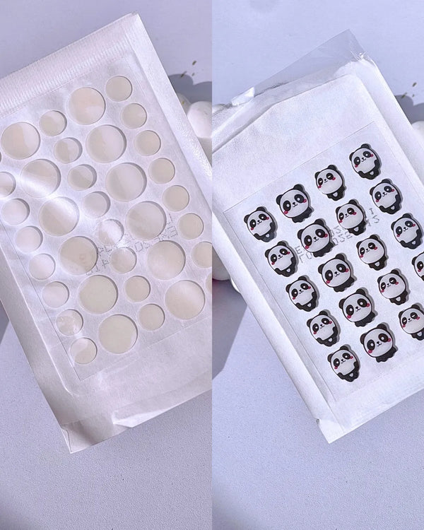 transparent and panda patch combo